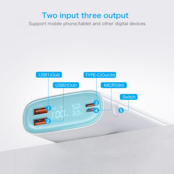 20000mAh 18W PD power bank